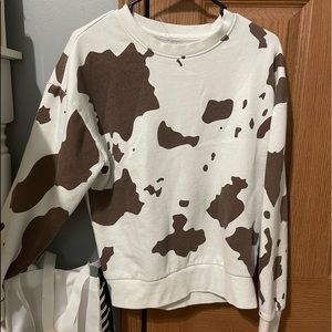 Cow print crewneck